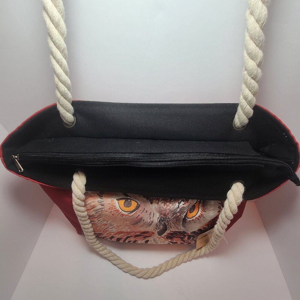 Owl Canvas Book Tote – Angie Bryan Creations – Functional Art with Style - Picture 6 of 13
